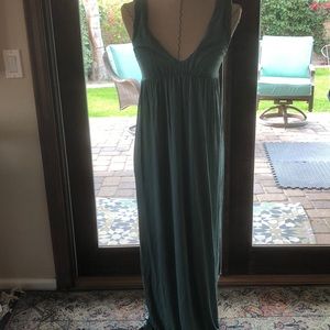 Green maxi dress.